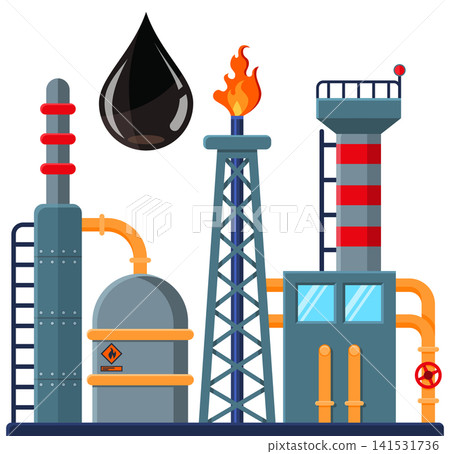 Oil refinery icon Oil refinery icon 141531736