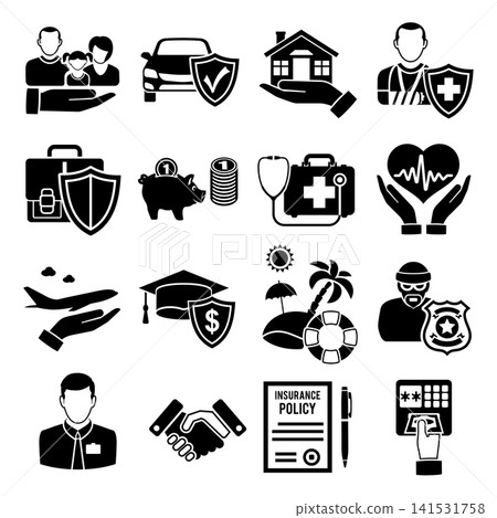 Insurance Icons Set Insurance Icons Set 141531758