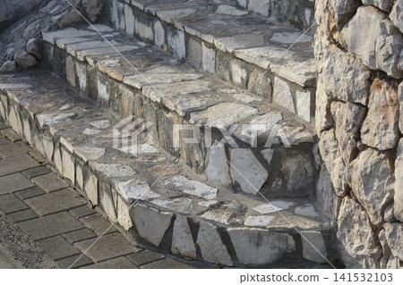 Traditional stone stairs texture background Traditional stone stairs texture background 141532103