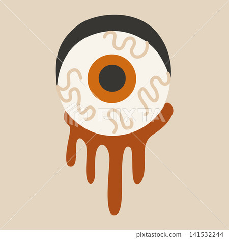 Hand-drawn Halloween illustration of bloody zombie eyeball for magic witch elixir, seasonal autumn decor, packaging, special offer Hand-drawn Halloween illustration of bloody zombie eyeball for magic witch elixir, seasonal autumn decor, packaging, special offer 141532244