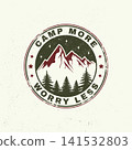 Vintage Mountain Camping T-Shirt Design Vector, Camp More Worry Less Retro Outdoor Graphic Illustration Vintage Mountain Camping T-Shirt Design Vector, Camp More Worry Less Retro Outdoor Graphic Illustration 141532803