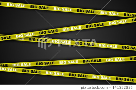 Big sale cross ribbon frame border design element. Warning tape line template for promotion, shopping. Graphic elements Big sale cross ribbon frame border design element. Warning tape line template for promotion, shopping. Graphic elements 141532855
