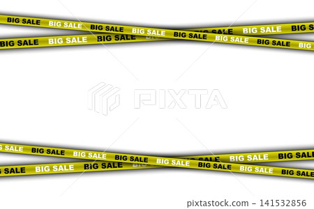 Big sale cross ribbon frame border design element. Warning tape line template for promotion, shopping. Graphic elements Big sale cross ribbon frame border design element. Warning tape line template for promotion, shopping. Graphic elements 141532856