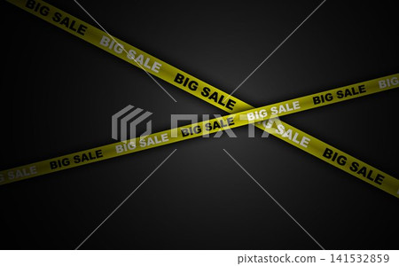 Big sale cross ribbon frame border design element. Warning tape line template for promotion, shopping. Graphic elements Big sale cross ribbon frame border design element. Warning tape line template for promotion, shopping. Graphic elements 141532859
