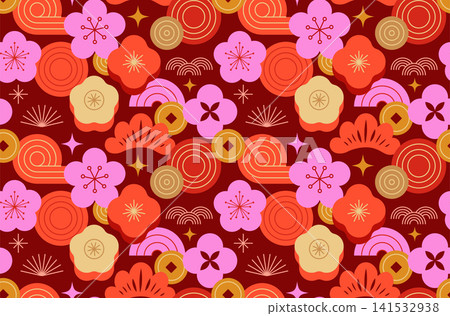 Traditional Chinese pattern for Chinese New Year banners, posters, greeting cards and wrapping paper Traditional Chinese pattern for Chinese New Year banners, posters, greeting cards and wrapping paper 141532938