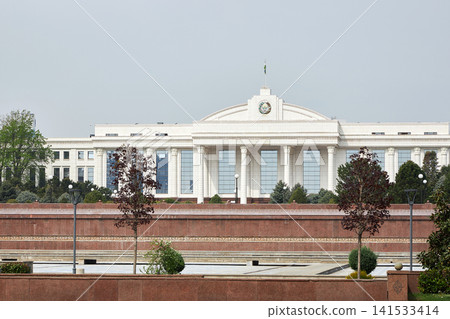 Administration of the President of Uzbekistan building. Government edifice neoclassical architectural style. State residence and national capital landmark concept. Tashkent, Uzbekistan - 3 APR 2026 Administration of the President of Uzbekistan building. Government edifice neoclassical architectural style. State residence and national capital landmark concept. Tashkent, Uzbekistan - 3 APR 2026 141533414