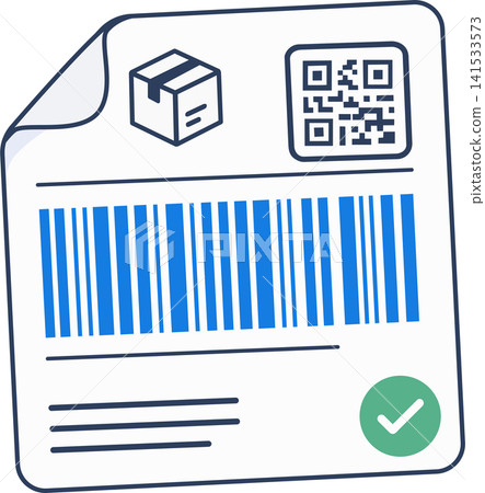 Shipping Label with Barcode and QR Code Shipping Label with Barcode and QR Code 141533573