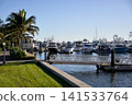 Wide View Of Waterfront Marina With Many Yachts Docked 141533764