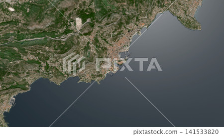 Top-down aerial illustration of Monaco, Monaco Top-down aerial illustration of Monaco, Monaco 141533820