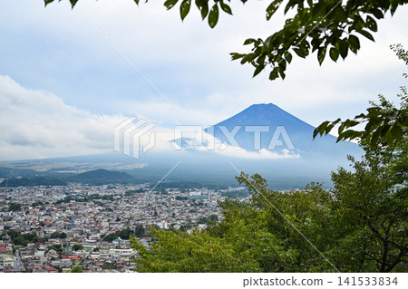 山梨縣新藏富士淺間神社及富士山景色 141533834