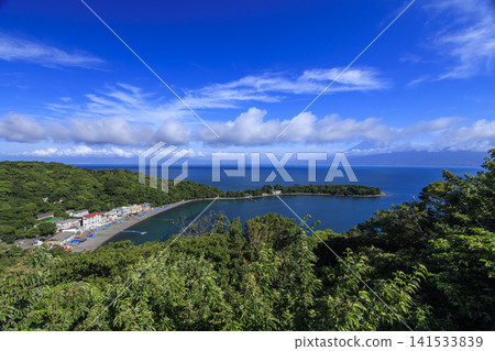 Suruga Bay and Mount Fuji as seen from West Izu Suruga Bay and Mount Fuji as seen from West Izu 141533839