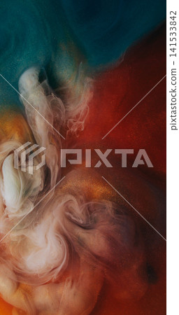 Vapor mix. Watercolor explosion. Mist spray storm wave ink burst stream on abstract background. Glitter puff blur art colorful texture. Vapor mix. Watercolor explosion. Mist spray storm wave ink burst stream on abstract background. Glitter puff blur art colorful texture. 141533842