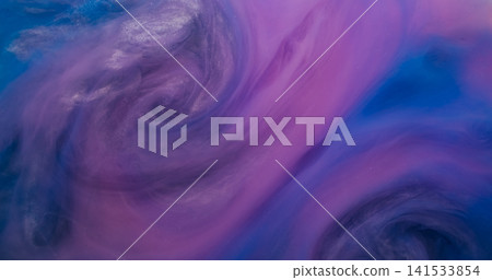 Magic fume. Haze spread. Purple blue wave blend color liquid paint texture. Fantasy wind stream blur abstract spill dye fluid background. Magic fume. Haze spread. Purple blue wave blend color liquid paint texture. Fantasy wind stream blur abstract spill dye fluid background. 141533854