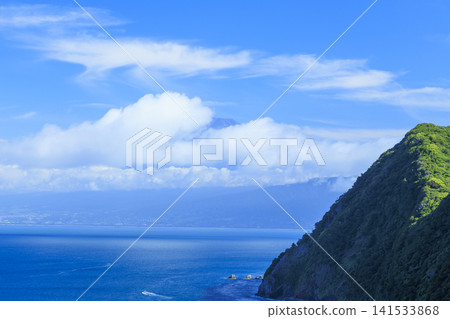 Suruga Bay and Mount Fuji as seen from West Izu Suruga Bay and Mount Fuji as seen from West Izu 141533868