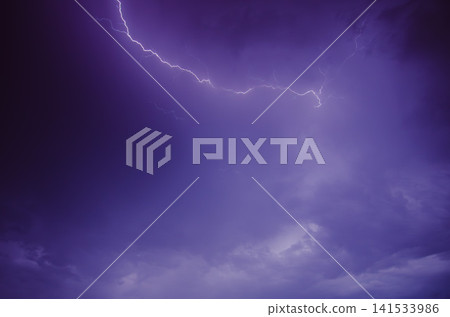 Storm cloud influenced by Climate change. Dangerous lightning storm cloud spinning fast Storm cloud influenced by Climate change. Dangerous lightning storm cloud spinning fast 141533986