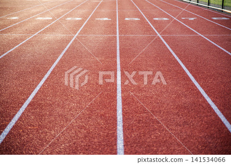 Running Track Lanes on Outdoor Athletic Field Running Track Lanes on Outdoor Athletic Field 141534066