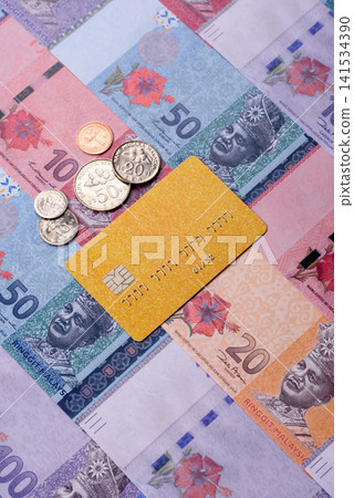 A credit card for contactless cashless payments via a terminal or online. A credit card 141534390