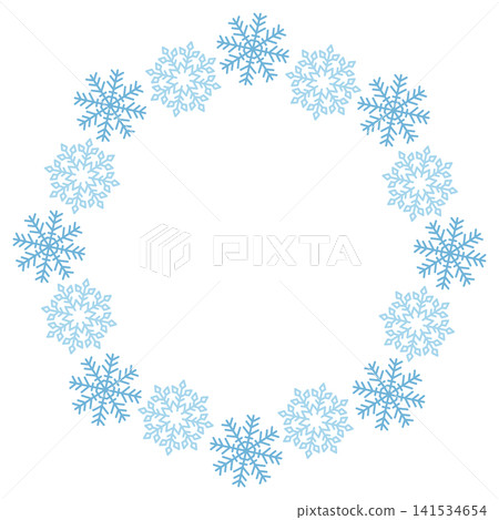 Round frame of snowflake Round frame of snowflake 141534654