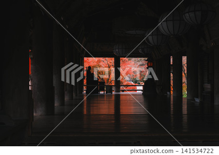 [Hase-dera Temple] Stunningly vibrant red autumn leaves! Scenery of a temple deep in the mountains of Nara. 141534722