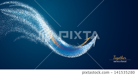 Abstract digital 3D growth arrows up on technology blue background. Abstract digital 3D growth arrows up on technology blue background. 141535280