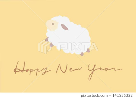 羊年(2027)新年賀卡/明信片模板 羊年(2027)新年賀卡/明信片模板 141535322