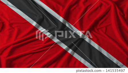 Trinidad and Tobago flag with fabric texture background. National flag of Trinidad and Tobago with cloth texture Trinidad and Tobago flag with fabric texture background. National flag of Trinidad and Tobago with cloth texture 141535497