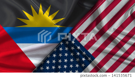 Bilateral relations between Antigua and Barbuda and United States. Flag of Antigua and Barbuda and United States Bilateral relations between Antigua and Barbuda and United States. Flag of Antigua and Barbuda and United States 141535671
