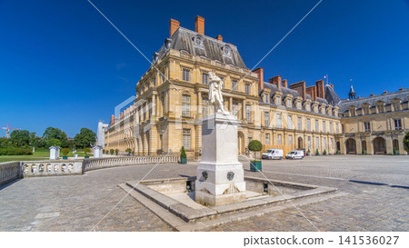Beautiful Medieval landmark - royal hunting castle Fontainbleau timelapse hyperlapse. Beautiful Medieval landmark - royal hunting castle Fontainbleau timelapse hyperlapse. 141536027