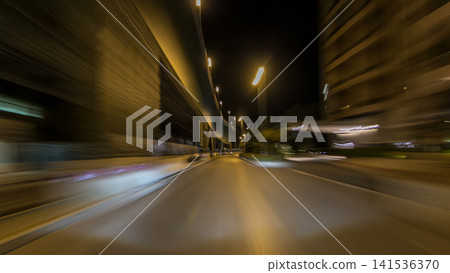 Monaco city roads traffic at night with car light trails timelapse hyperlapse drivelapse Monaco city roads traffic at night with car light trails timelapse hyperlapse drivelapse 141536370