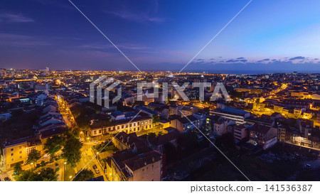 Rooftops of Porto's old town on a warm spring evening timelapse day to night, Porto, Portugal Rooftops of Porto's old town on a warm spring evening timelapse day to night, Porto, Portugal 141536387