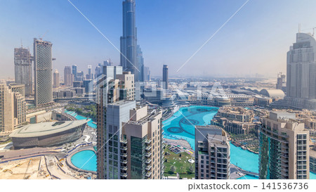 Foggy morning in downtown of Dubai all day timelapse. Foggy morning in downtown of Dubai all day timelapse. 141536736
