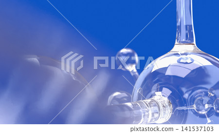 Transparent Molecular Network on Vivid Blue Scientific Background 3d render. 141537103