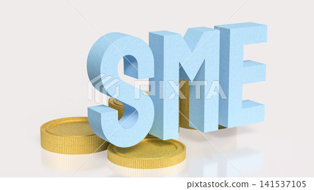 SME Business Growth Concept with Stacked Golden Coins 3d render. SME Business Growth Concept with Stacked Golden Coins 3d render. 141537105