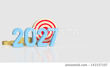 2027 Financial Goals and Business Success Target Concept 3d render. 2027 Financial Goals and Business Success Target Concept 3d render. 141537107