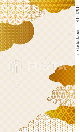 金色日式圖案背景，金色漸層插圖，新年背景 141537915