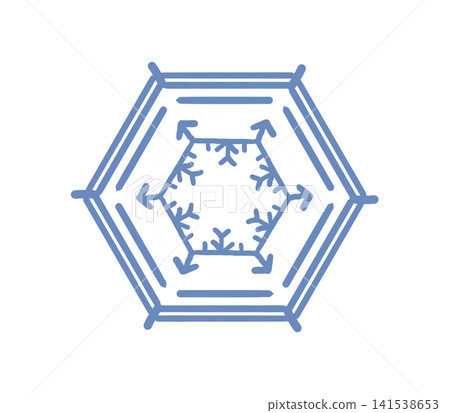 It is a line drawing featuring a snowflake pattern. 141538653