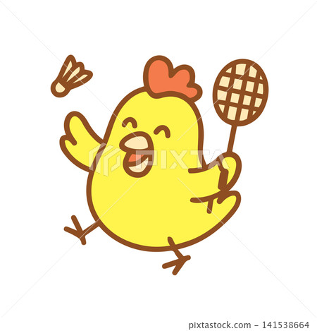 cute chicken playing badminton cute chicken playing badminton 141538664