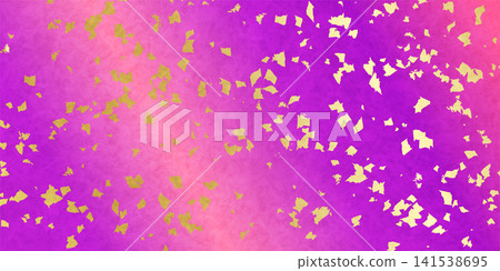 A pink and purple gradient background with fluttering gold leaf. A pink and purple gradient background with fluttering gold leaf. 141538695