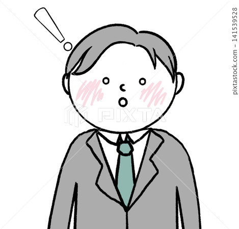 圖解：一位身穿西裝、表情憂慮的男士。 141539528
