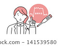 A female doctor recommends and guides people on measuring their basal body temperature. 141539580