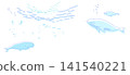 Ocean frame illustration: sea, underwater, waves, background, marine motif 141540221