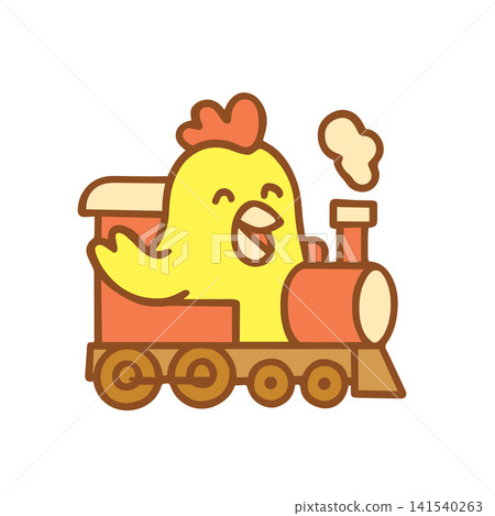 cute chicken riding a train cute chicken riding a train 141540263