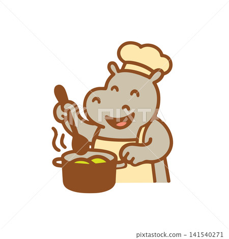 cute hippo cooking cute hippo cooking 141540271
