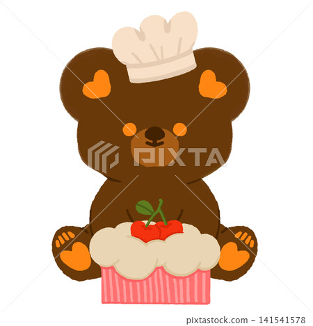 Retro Bear With Cute cake Retro Bear With Cute cake 141541578