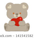 Cute Bear Holding Heart Cute Bear Holding Heart 141541582
