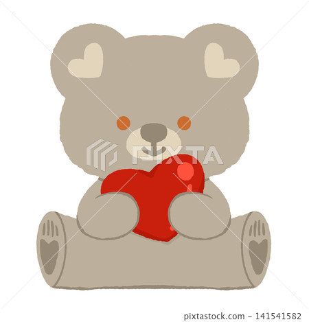 Cute Bear Holding Heart Cute Bear Holding Heart 141541582