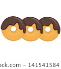 Three Chocolate Glazed Donuts Three Chocolate Glazed Donuts 141541584