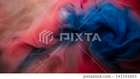 Mystical paint. Vivid flow. Vibrant color fume fluid swirl underwater blur splash. Fantasy acrylic shimmering twirl abstract blend background. Mystical paint. Vivid flow. Vibrant color fume fluid swirl underwater blur splash. Fantasy acrylic shimmering twirl abstract blend background. 141541603