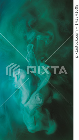 Magic steam. Pigment splash. Whirl cloud color spray flow art liquid. Turquoise green fume paint abstract twirl mix blur background. Magic steam. Pigment splash. Whirl cloud color spray flow art liquid. Turquoise green fume paint abstract twirl mix blur background. 141541608