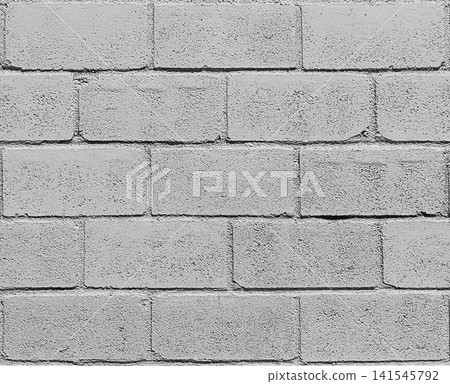 Gray brick wall with rough texture and uneven surface 141545792